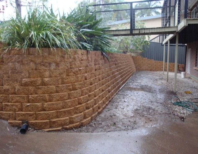 Diamond Block Masonry Retaining Wall Transformation