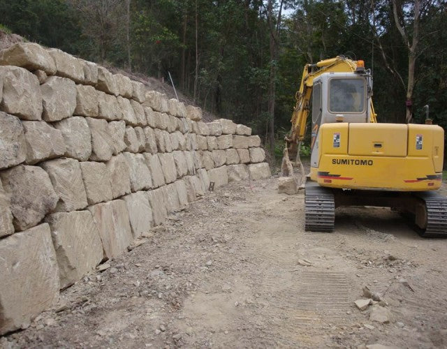 Sawn Sandstone Boulder Wall Installation in Gold Coast – Gold Coast ...